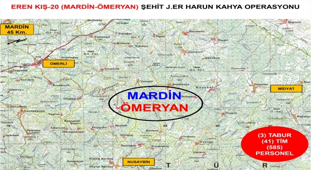 Mardin’de Eren Kış20 Şehit Jandarma Er Harun Kahya Operasyonu başlatıldı