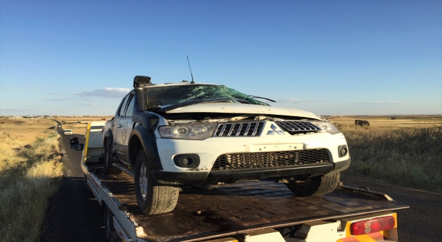 Şanlıurfa’da şarampole devrilen pikaptaki 2 kişi yaralandı