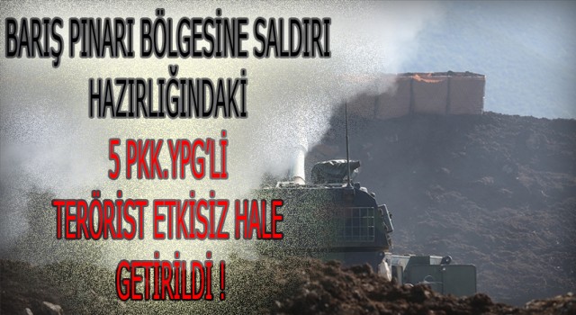 Barış Pınarı bölgesine saldırı hazırlığındaki 5 PKK/YPG'li terörist etkisiz hale getirildi