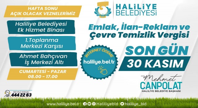 Haliliye belediyesi ödemelerde internet kolaylığı sağlıyor