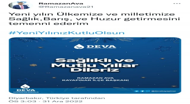 Deva Partisi Başkanından mesaj