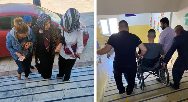 Urfa’da yaşlı ve engellilerin imdadına kat görevlileri yetişti