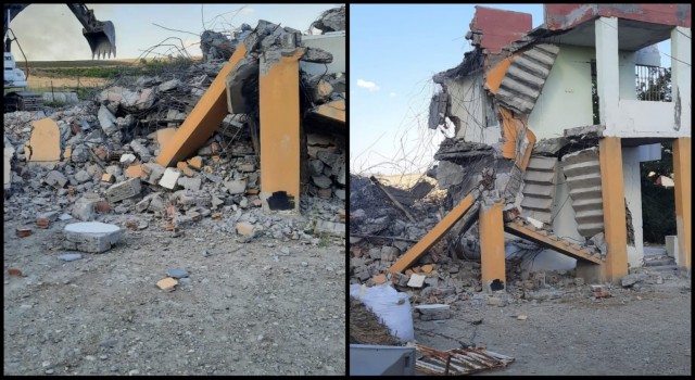 Siverek’te ağır hasarlı binaların yıkımı devam ediyor