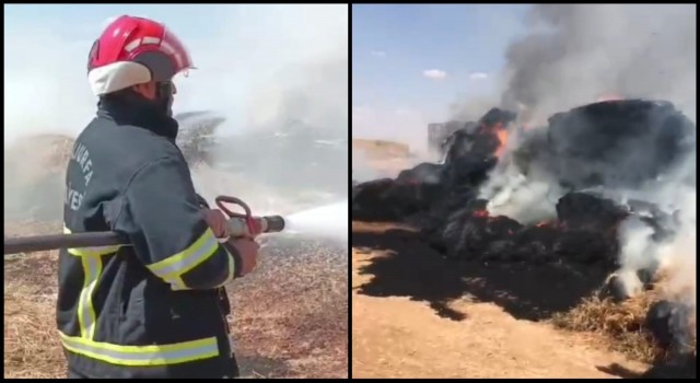 Urfa’da saman yüklü TIR’da yangın