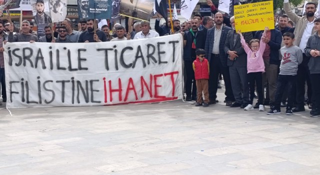 Şanlıurfa’da İsrail’le ticaret protestosu: ”Gazze’ye destek olun, soykırıma gerçekten karşı durun!”