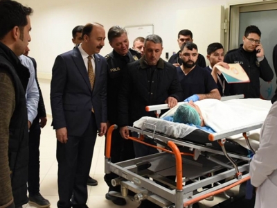 Vali Erin yaralı bekçileri ziyaret etti