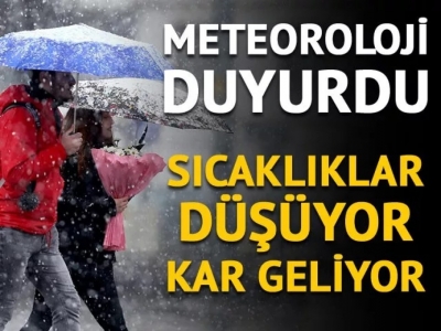 Meteoroloji uyardı! Sıcaklıklar düşüyor, kar geliyor