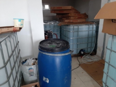 Fırında kaçak üretilen 25 ton dezenfektan ele geçirildi