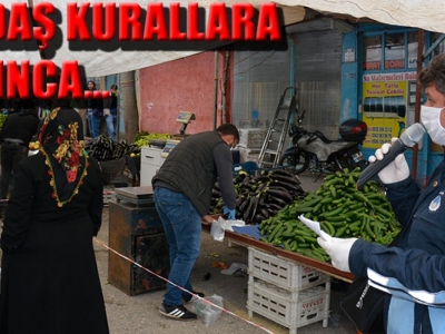 Zabıta megafonu eline alıp pazara girdi!