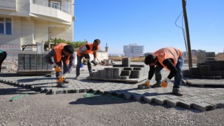 Karaköprü Belediyesinden kilitli parke çalışması