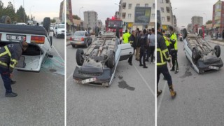 Urfa’da Otomobil Takla Attı