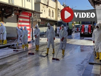Eyyübiye'de cadde ve sokaklar yıkandı