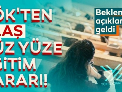 YÖK'ten yüz yüze eğitim kararı...