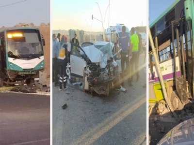 Şehir İçi Otobüsü İle Otomobil Çarpıştı: 11 Yaralı