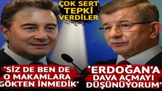 Davutoğlu ve Babacan’dan Erdoğan’a tepki!