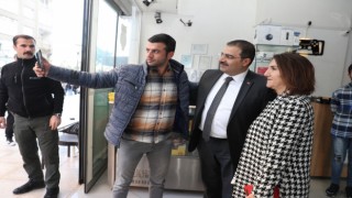 Başkan Canpolat ile vekil Açanal’dan esnaf gezisi