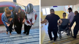 Urfa’da yaşlı ve engellilerin imdadına kat görevlileri yetişti