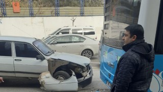 Toros belediye otobüsüne arkadan çarptı