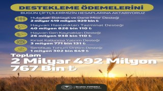 2,5 milyar TL tarımsal destekleme ödemesi çiftçilerin hesaplarında!