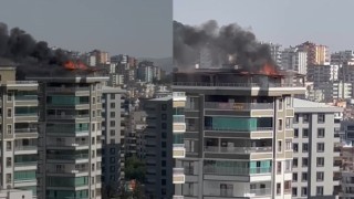 Karaköprü’de 10 katlı binada korkutan yangın