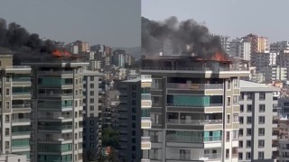Karaköprü’de 10 katlı binada korkutan yangın