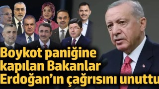 Boykot paniğine kapılan Bakanlar, Erdoğan’ın çağrısını unuttu